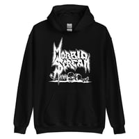 Image 1 of MORBID SCREAM - LOGO I (HOODIE - WHITE PRINT)