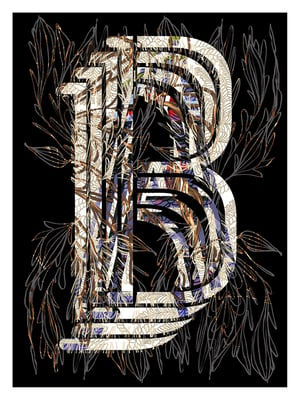 LETTER B – BLACK > 12 x 18 high-end print – numbered and signed – 3 sizes available 