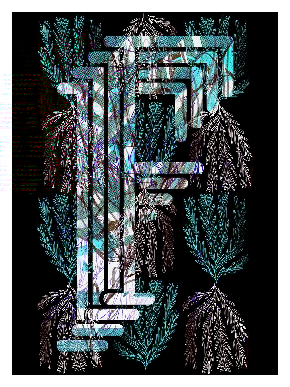 LETTER F – BLACK > 12 x 18 high-end print – numbered and signed – 3 sizes available 