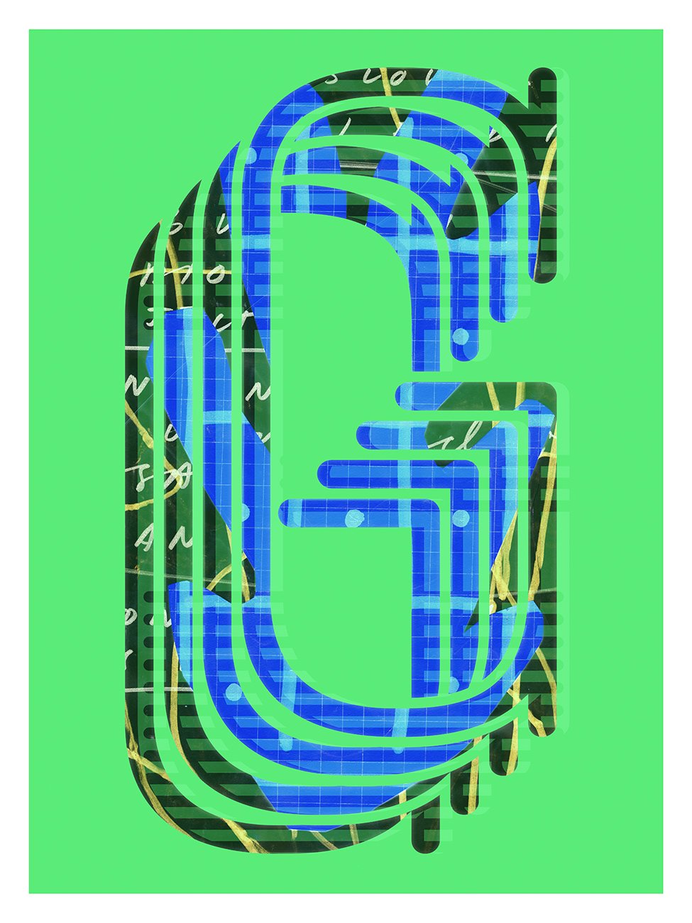 LETTER G – GREEN > 12 x 18 high-end print – numbered and signed – 3 sizes available 