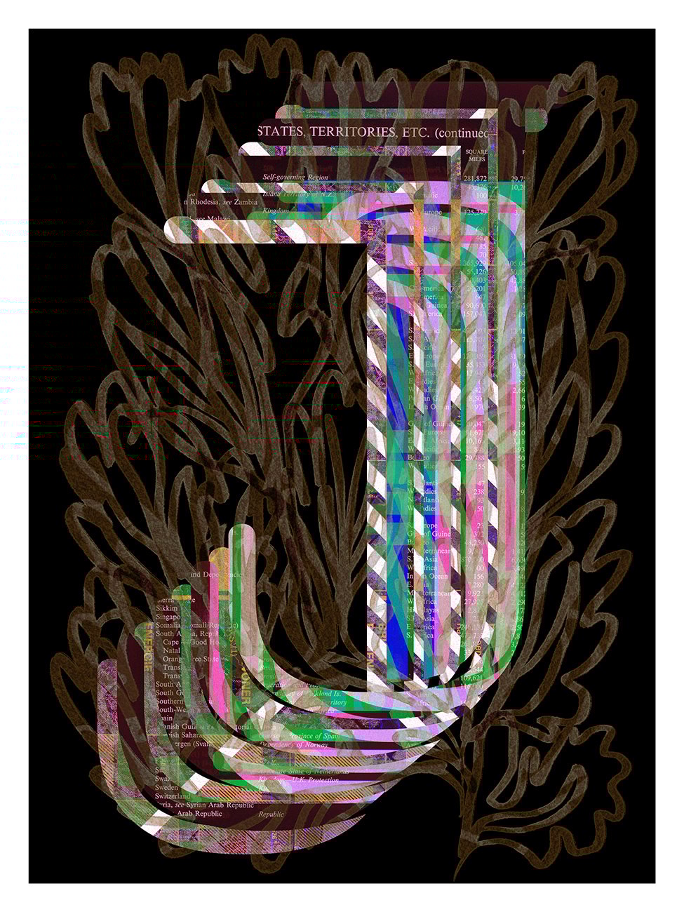 LETTER J – BLACK > 12 x 18 high-end print – numbered and signed – 3 sizes available  