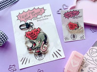 Image 2 of Fight for your Trash! - Possum Acrylic Keychain and Acrylic Pin