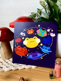 Image 2 of Frog Solar System Square Print