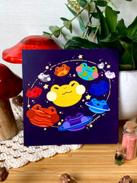 Image 1 of Frog Solar System Square Print