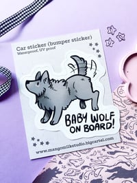 Image 1 of Baby Wolf on Board! - Bumper Sticker - Car Sticker