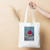 Organic fashion tote bag with Anna Gofman's watermelon print