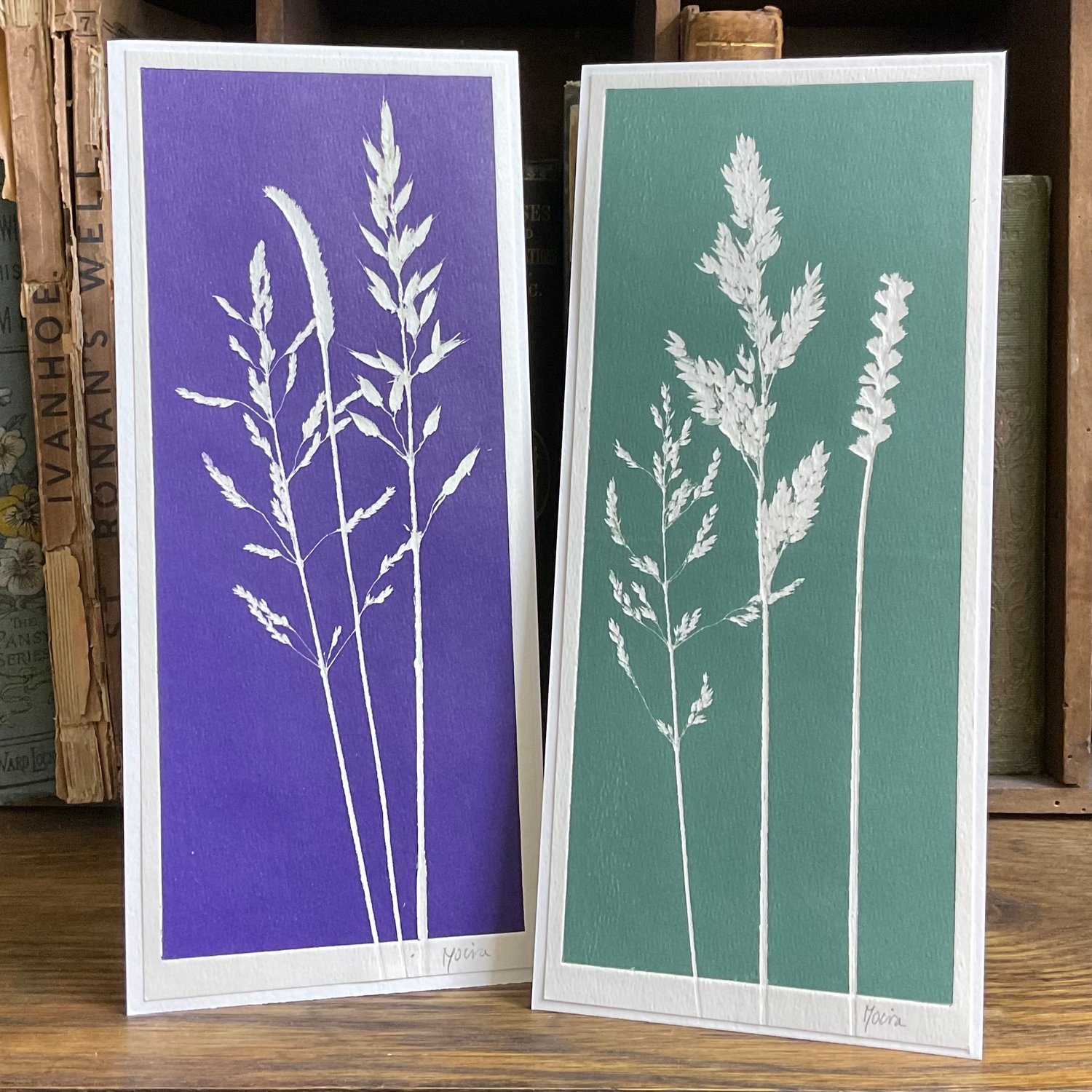 Image of Wild Meadow ~ individually printed grasses ~ choice of two colours