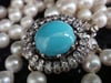 EDWARDIAN 18CT ANTIQUE TURQUOISE DIAMOND CULTURED PEARL NECKLACE