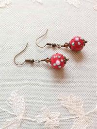 Image 3 of Wedding Cake Bead Earrings, Pierced or Clip On
