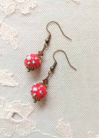 Image 6 of Wedding Cake Bead Earrings, Pierced or Clip On