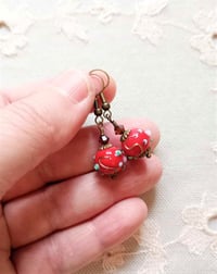 Image 2 of Wedding Cake Bead Earrings, Pierced or Clip On