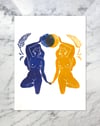 Les Soeurs Cosmos - Linogravure originale en édition limitée format 30x40