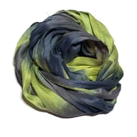 Image 2 of 10YD. HIGH VOLTAGE HAND DYED SARI SILK RIBBON BY COLOR KISSED SILK