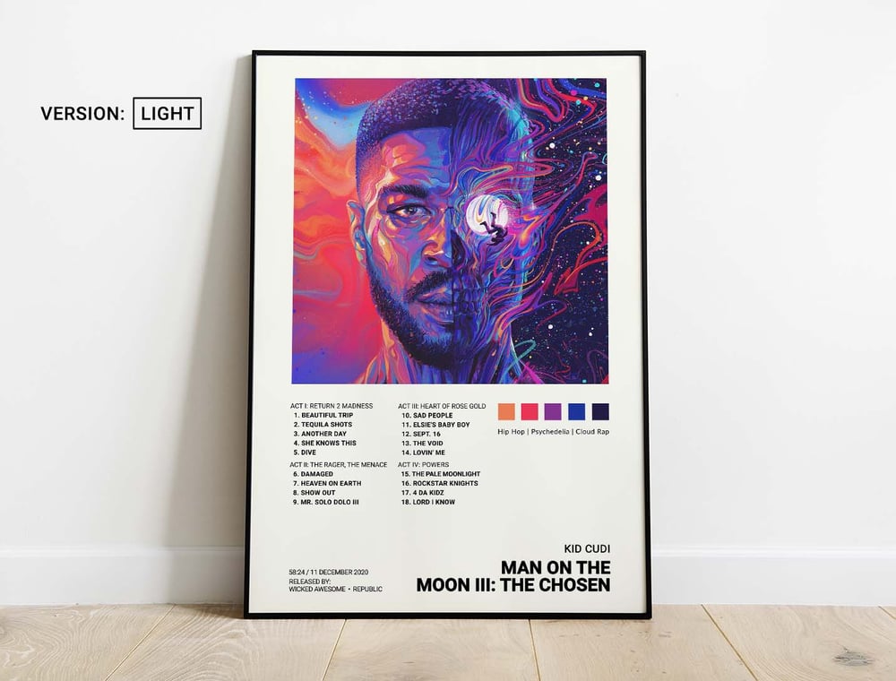 Kid Cudi - Man on the Moon III: La couverture de l'album choisi Poster