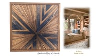 Image 1 of "Starburst Navy & Natural" Reclaimed Cedar Fencing Artwork