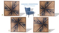 Image 2 of "Starburst Navy & Natural" Reclaimed Cedar Fencing Artwork