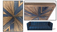 Image 5 of "Starburst Navy & Natural" Reclaimed Cedar Fencing Artwork