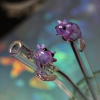 Image 4 of Lilac Purple Axolotl Glass Straw + Stir Stick Set