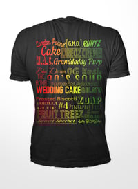 Image 1 of Ombre Rasta Colored Strain Name T-shirt