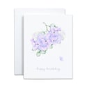 Watercolor Hydrangea Birthday Card, Happy Birthday Mum Card, Artistic Flower Greeting Card
