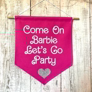 Image of Barbie Banner “Let’s Go Party”