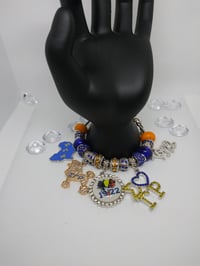 Image 1 of Blue and Gold Sorority Charm Bracelet