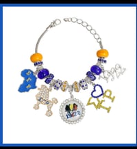 Image 2 of Blue and Gold Sorority Charm Bracelet