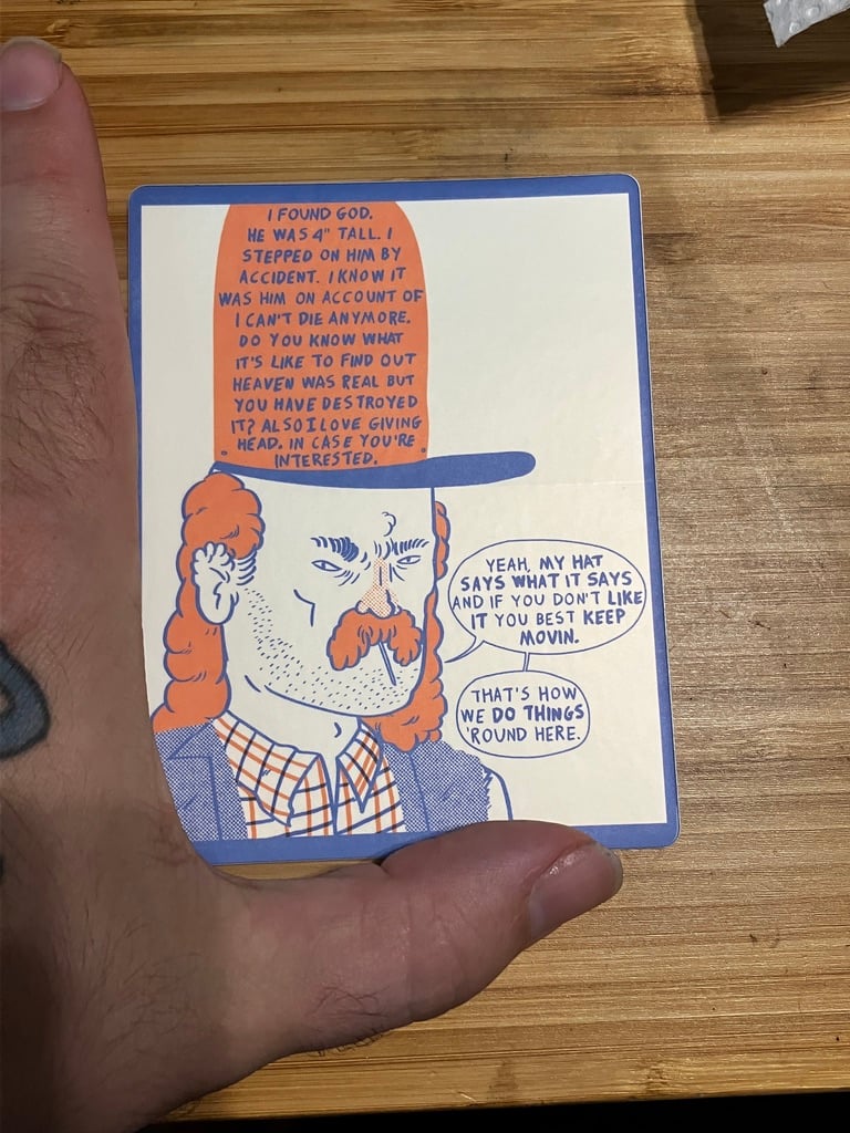 Image of You Lookin At My Hat Stranger sticker