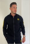 TCB "X" Tracktop Tracksuit - Jet Black with Pineapple Yellow Stripes