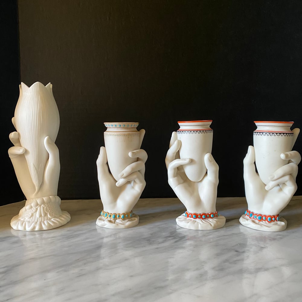 Image of Victorian Porcelain Hand Vases
