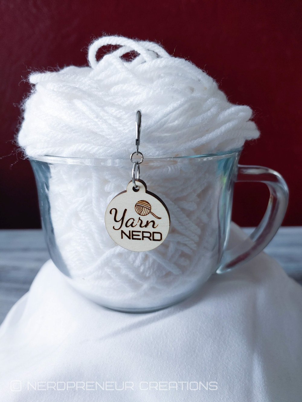 Image of Yarn Nerd Stitch Marker - Ideal as Progress Keepers for Crochet and Knitting or Zipper Pull