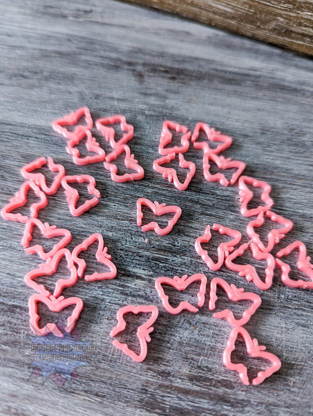Image of 12 Pack Butterfly Stitch Markers - 3D Printed Progress Keepers for Crochet and Knitting