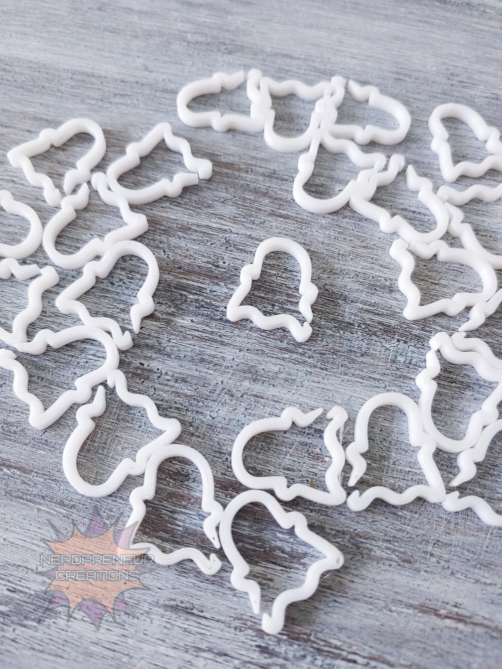Image of 12 Pack Ghost Stitch Markers - 3D Printed Progress Keepers for Crochet and Knitting