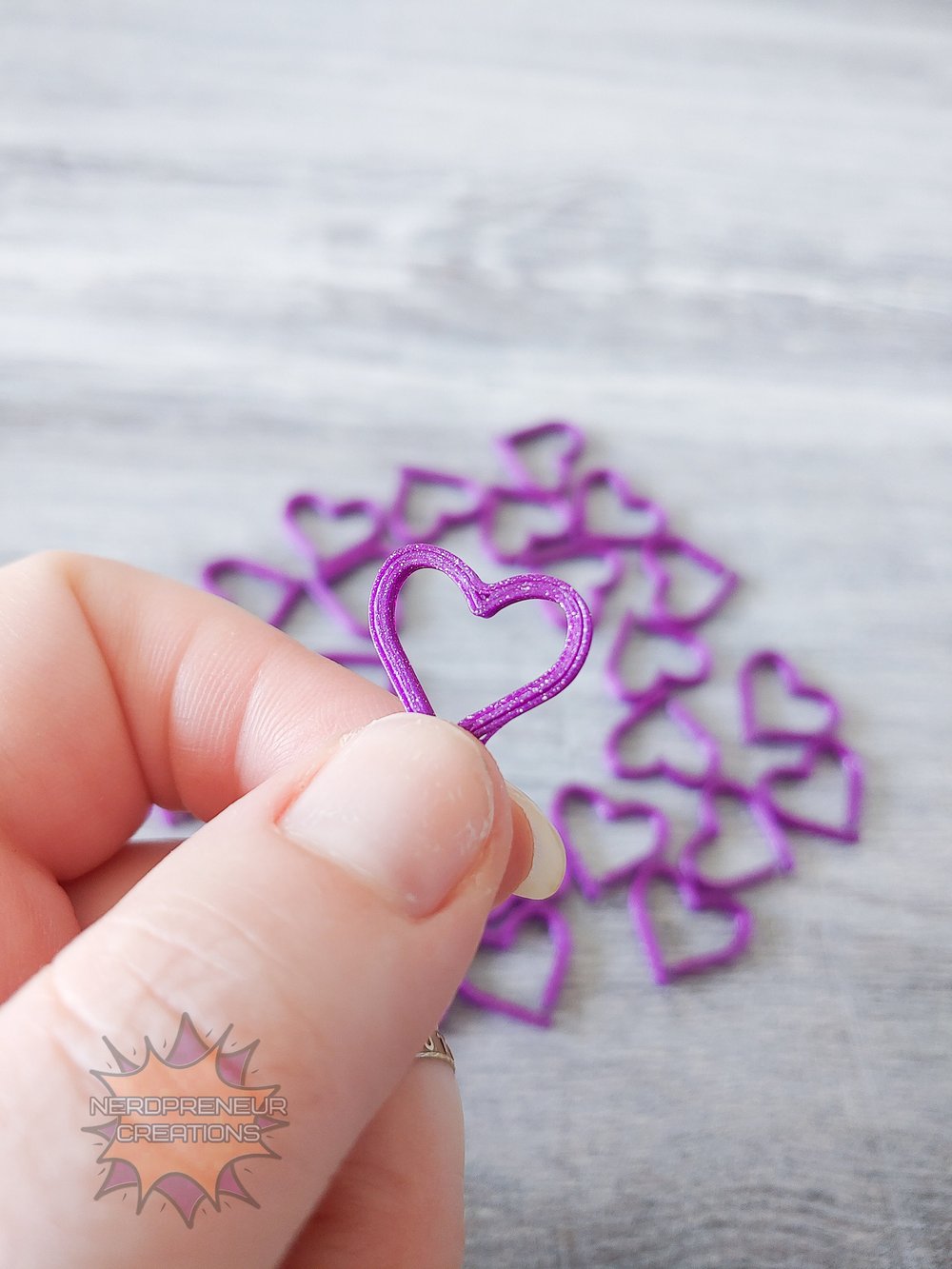 Image of 12 Pack Heart Stitch Markers - 3D Printed Progress Keepers for Crochet and Knitting