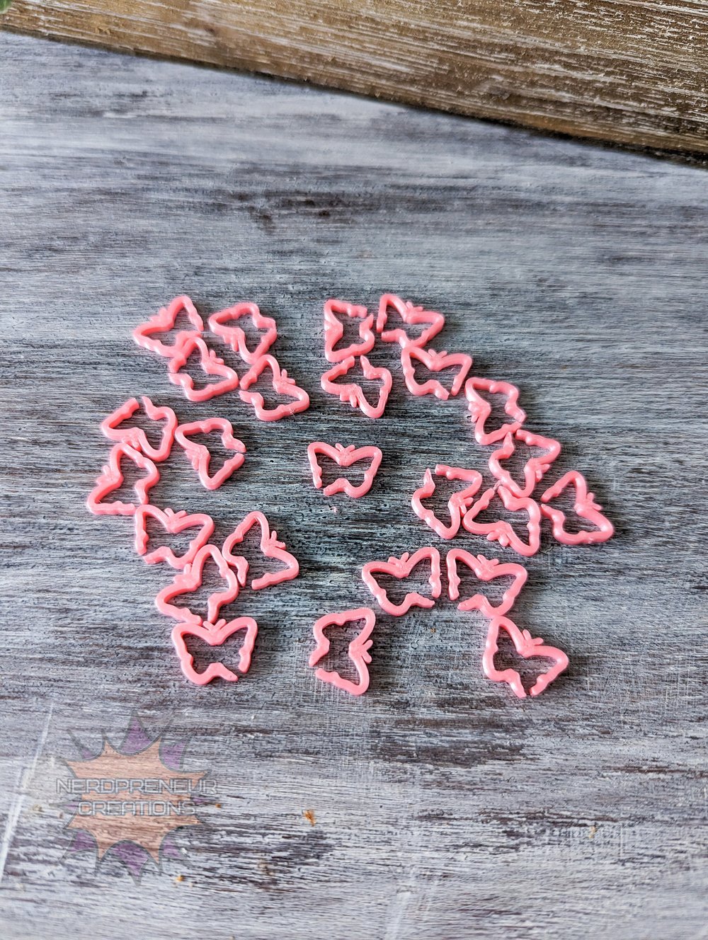 Image of 12 Pack Butterfly Stitch Markers - 3D Printed Progress Keepers for Crochet and Knitting