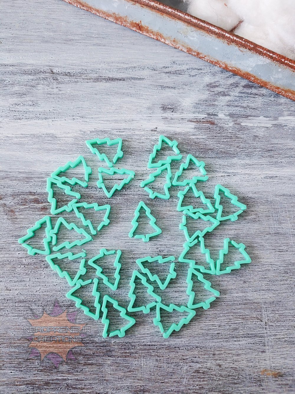 Image of 12 Pack Christmas Tree Stitch Markers - 3D Printed Progress Keepers for Crochet and Knitting