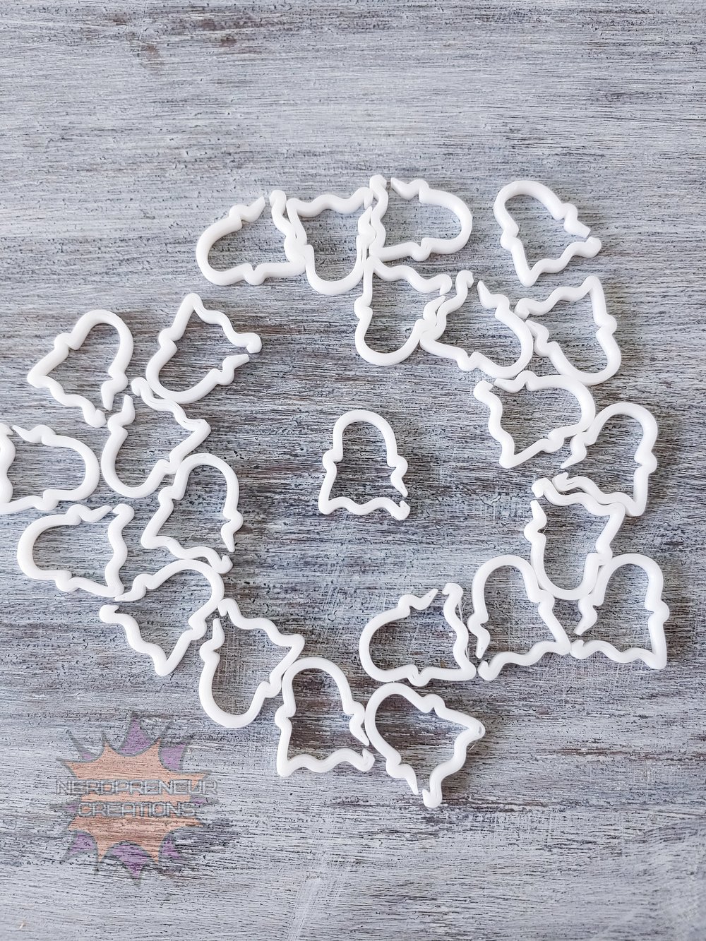 Image of 12 Pack Ghost Stitch Markers - 3D Printed Progress Keepers for Crochet and Knitting