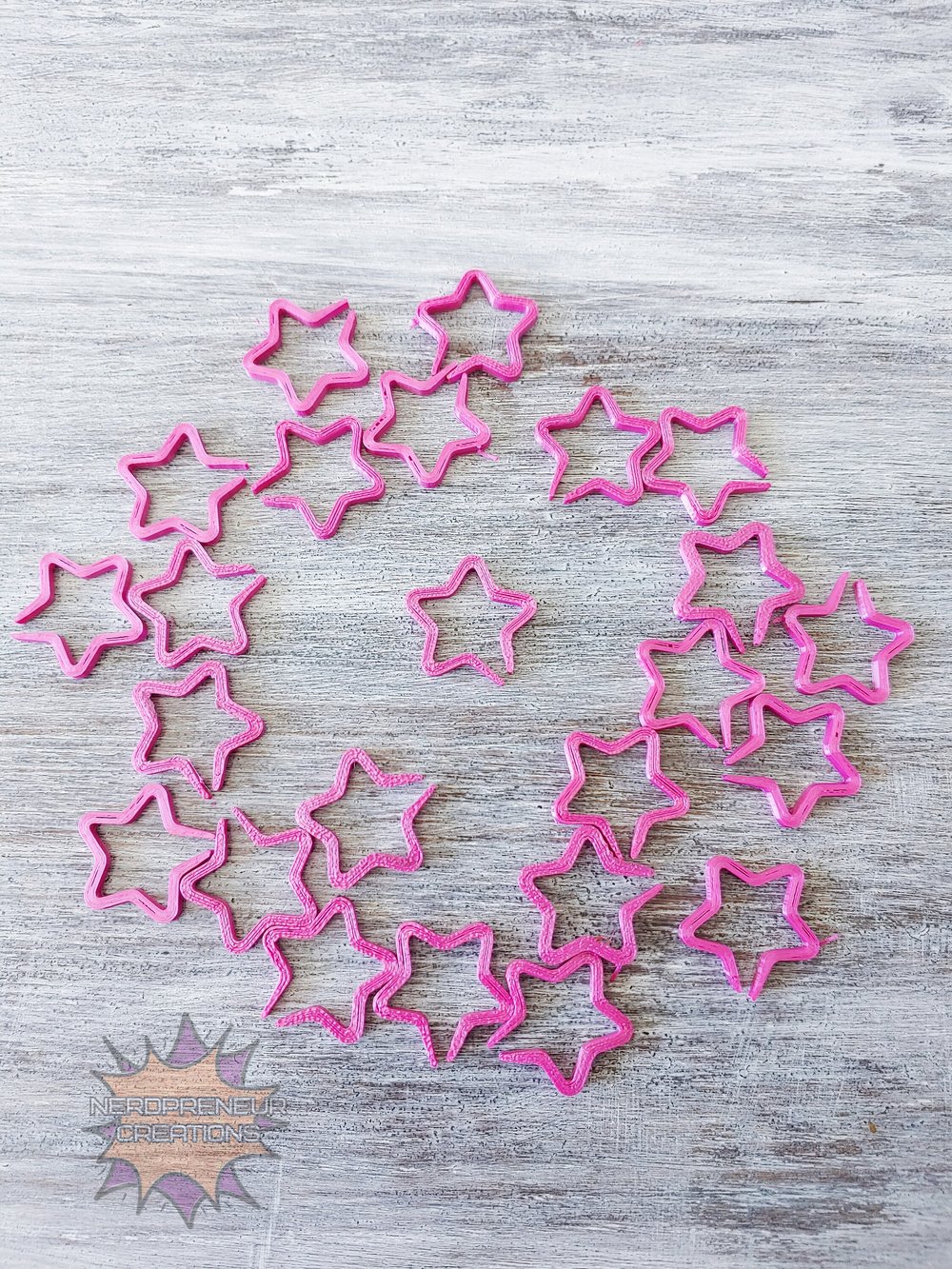 Image of 12 Pack Stars Stitch Markers - 3D Printed Progress Keepers for Crochet and Knitting