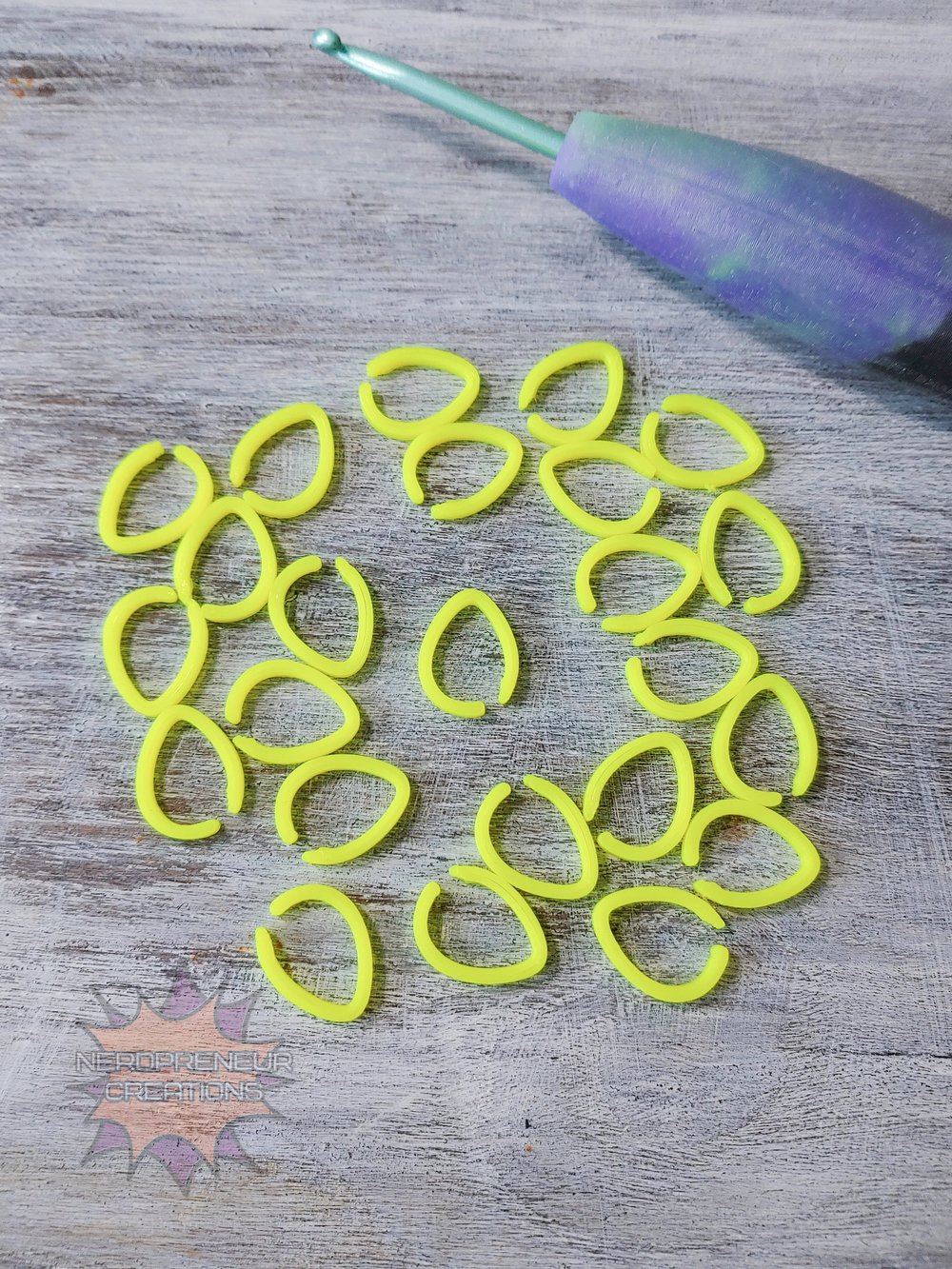 Image of 12 Pack Egg / Tear Drop Stitch Markers - 3D Printed
