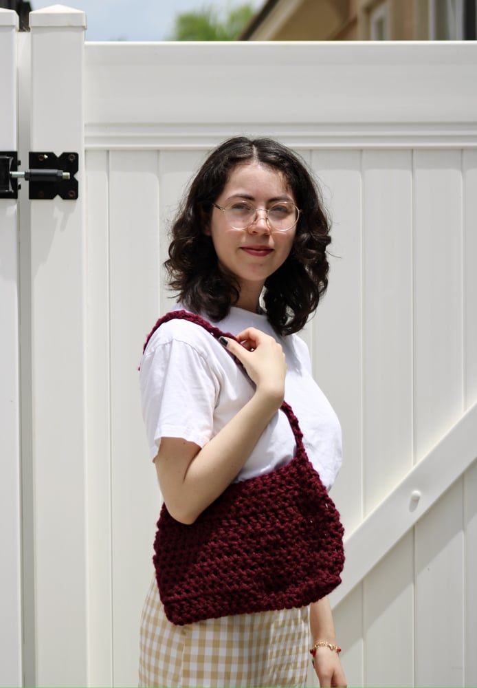 Image of Maroon Crochet Bag