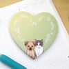 Matcha & Kitty Heart Sticky Note Memo Pad