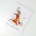 Owl Birthday Card, Brown Witch Hat Birthday Card, Magical Birthday Handmade Card, Wizard Birthday