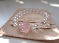 Image 1 of 温柔兔兔手链 clear quartz with bunny bracelet