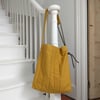 NEW! One-of-a-kind Patchwork Canvas Shoulder Bag, Quality Upcycled Fabric Remnants. Ochre 003