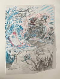 Image 1 of MTG Reassembling Skeleton card - pencil sketch