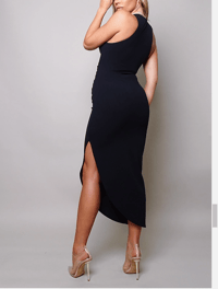 Image 2 of A Timeless Masterpiece Slit Dress-Black