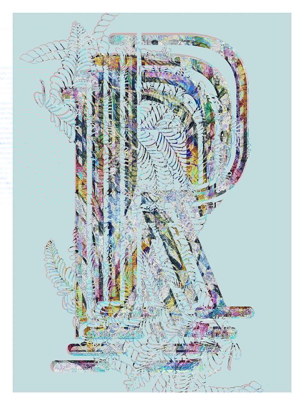 LETTER R – BLUE > 12 x 18 high-end print – numbered and signed – 3 sizes available 
