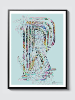 LETTER R – BLUE > 12 x 18 high-end print – numbered and signed – 3 sizes available 