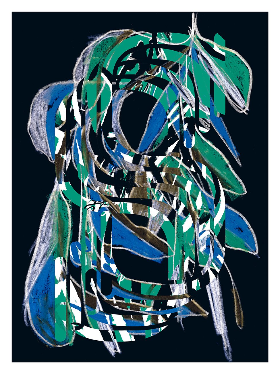 LETTER S – BLACK > 12 x 18 high-end print – numbered and signed – 3 sizes available 