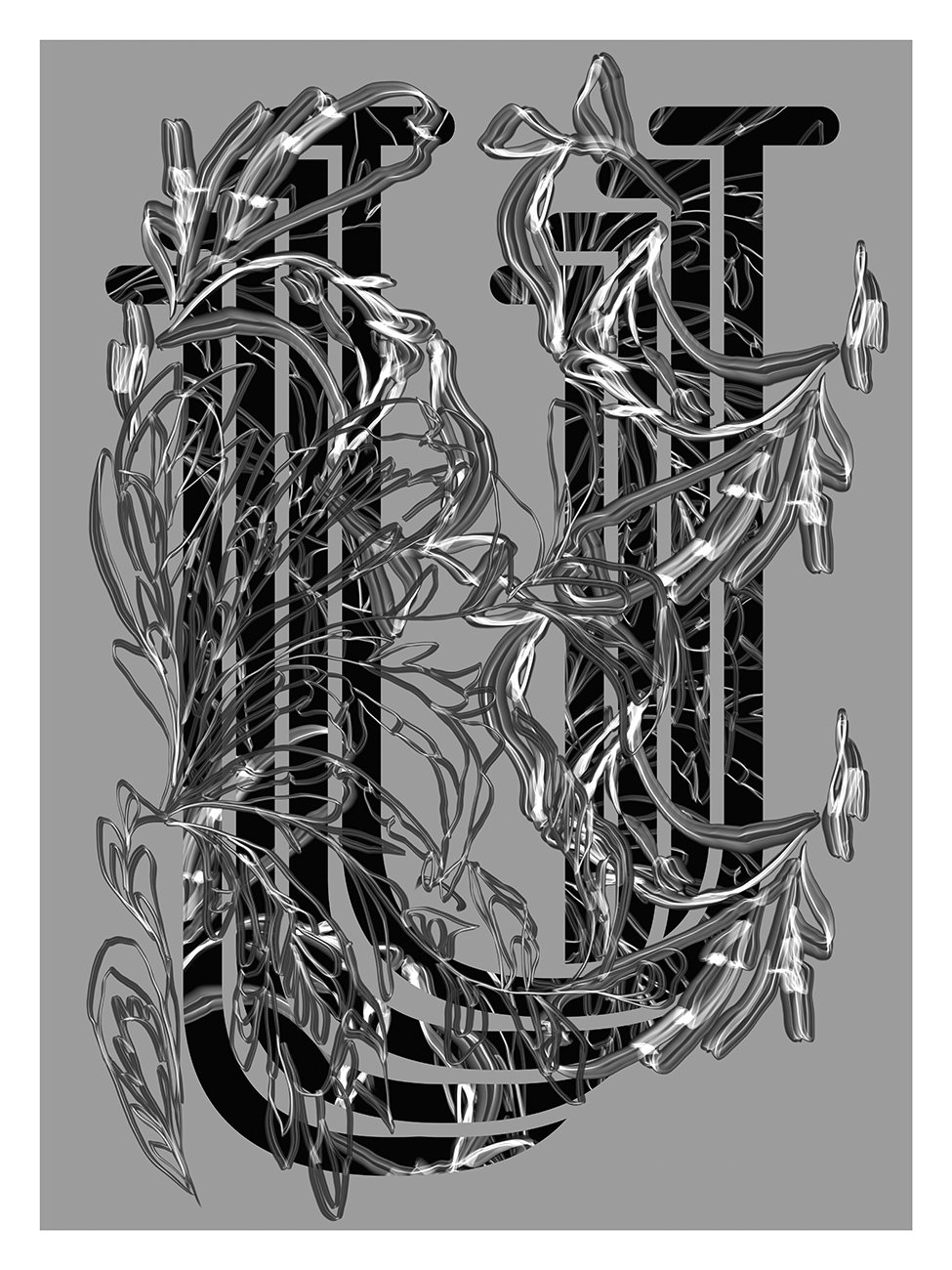 LETTER U – GREYISH > 12 x 18 high-end print – numbered and signed – 3 sizes available 